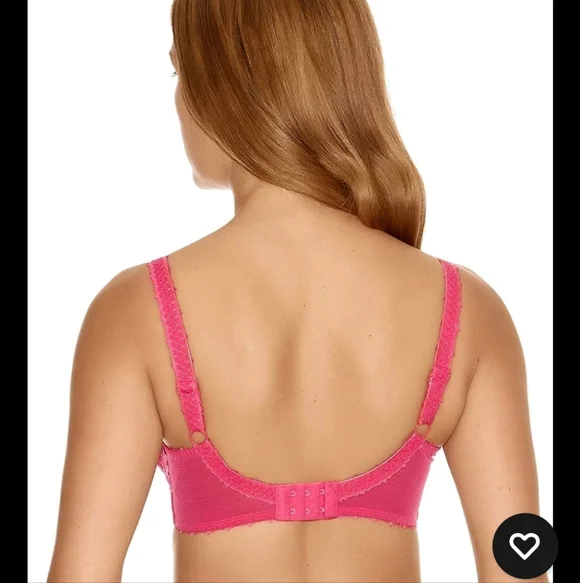 2 Fantasie Mae Hot Pink & Ivory Lace Underwire Bras - 30H US *Valentine's Sexy - Picture 5 of 16